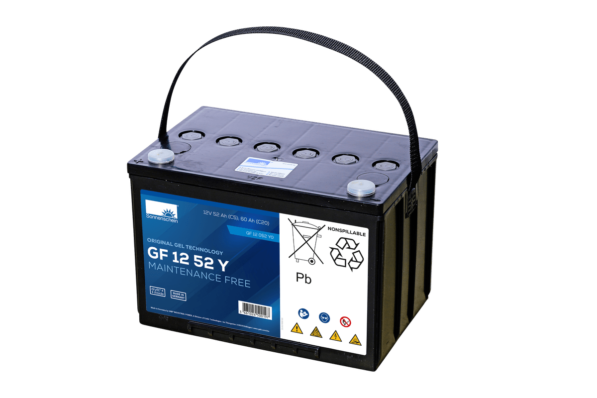  SONNENSCHEIN GF12052YO  GELBatteri 12V 52AH (261x170x178mm) +Venstre M8